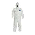Dupont Tyvek 400 Ty127s Disposable Protective Coverall With Respirator Fit Hood And Elastic Cuff